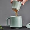 Dehua White Porcelain Office Tea Mug with Ceramic Infuser