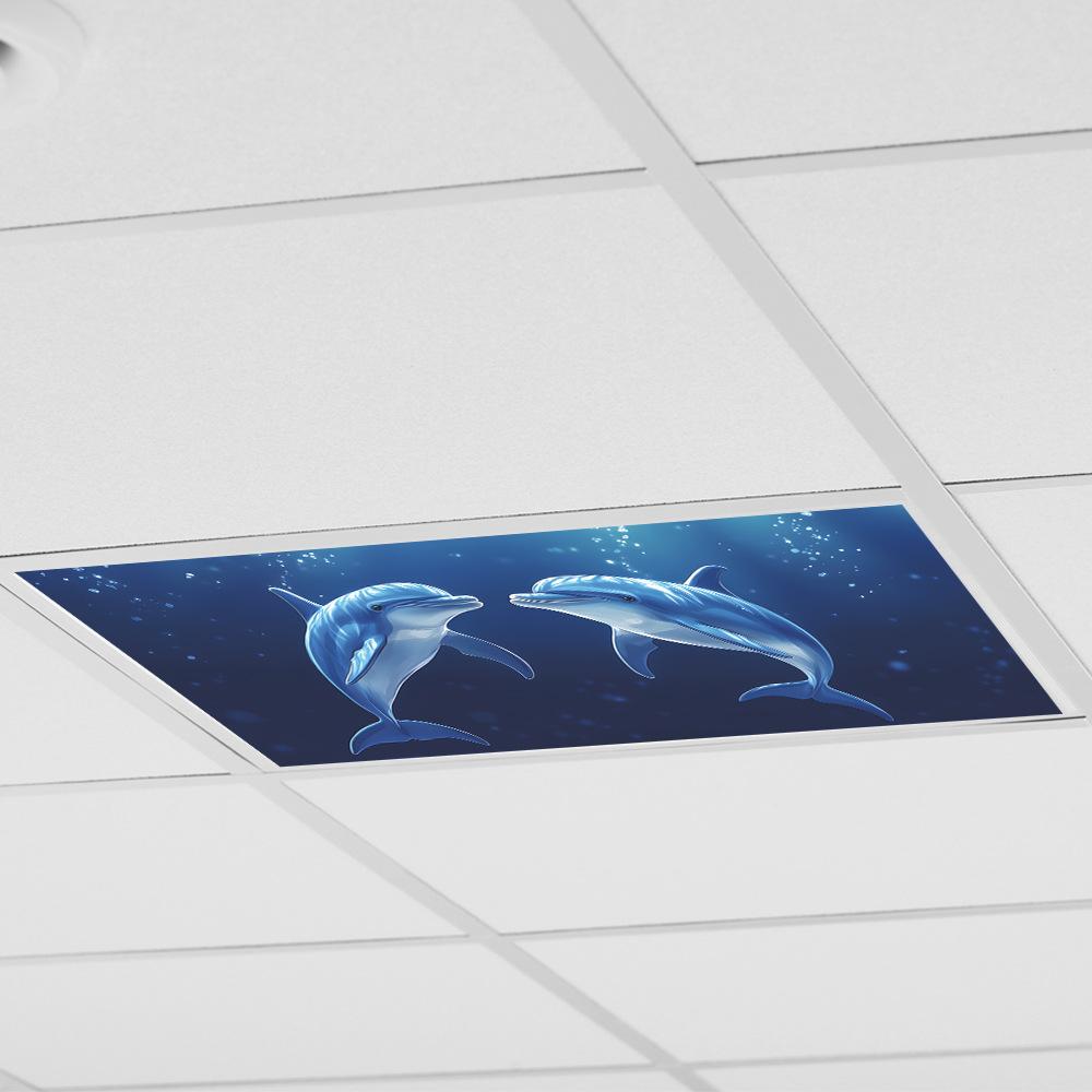 Underwater World Dolphin Living Room Bedroom Ceiling Beautification and Decorative Wall Stickers