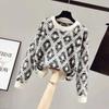 Sweater Wome Autumn Winter Thickened Warm Knitted Stretchy Long-Sleeve Oversized Top