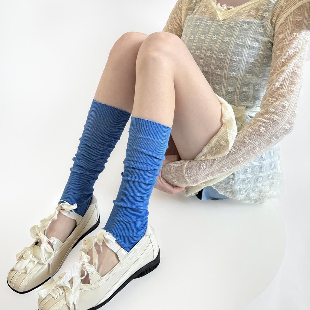 Spring Summer Simple Footstep Leg Warmers Women Personality Solid Color Foot Cover Fashion Versatile Girl Long Socks Leg Warmers