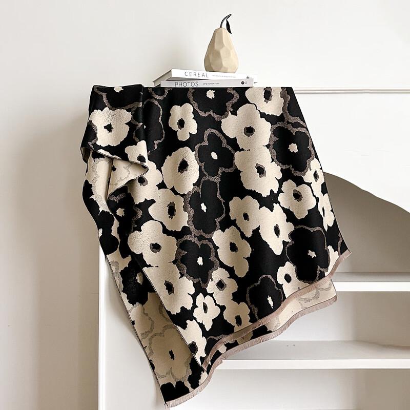Autumn Winter Double-Sided Floral Shawl Scarf