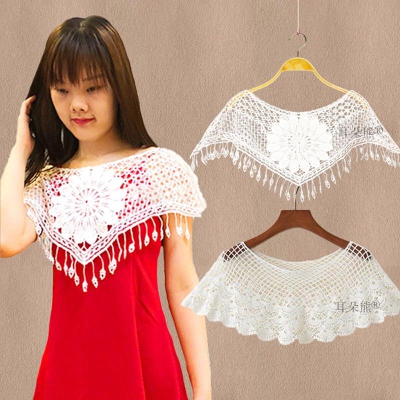 Women's Fashionable Lace Capelet with Embroidery Hollow out False Half Shirt Collar Neck for Special Occasion