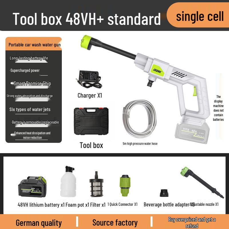 High-Power Wireless Electric Car Wash Gun with Lithium Battery