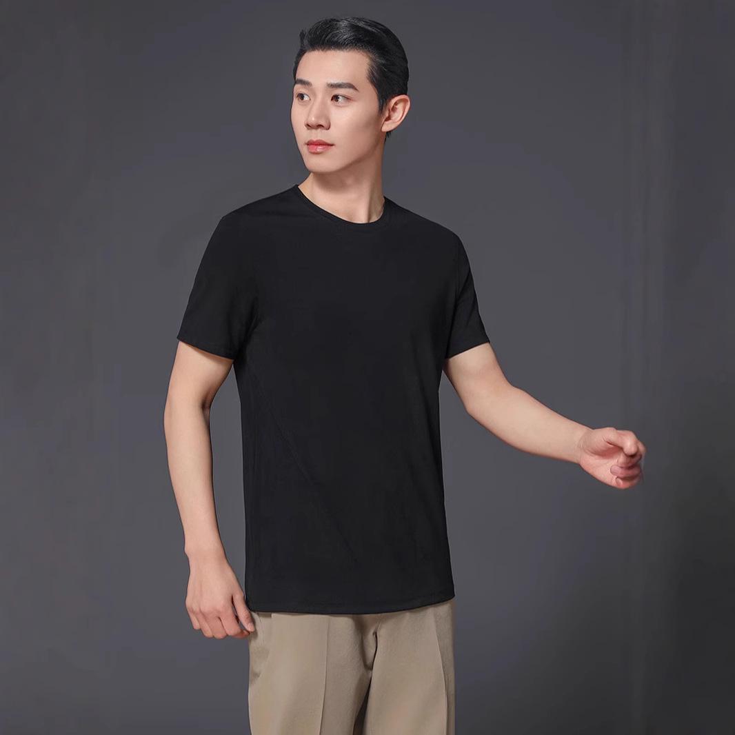 

Унисекс футболка из шелка с быстрой сушкой 2025: Приталенный, Свободный крой, Короткий рукав, Однотонный L