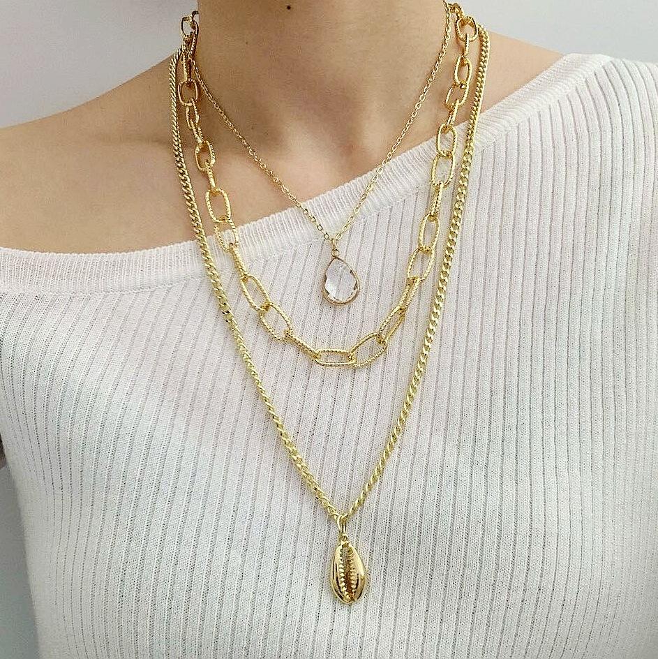 Necklace for Women Bohemian Wind Ins Multi-layer Combination Simple Moon Necklace Women Sweater Chain Beautiful Elegant Necklace for Her