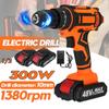 New 48V Rechargeable 10mm Impact Driver Electric Drill Power Tool 1/2 Battery Black+blue