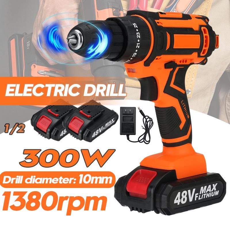 

Новый 48В Аккумуляторный 10мм Ударный Драйвер Электродрель Электроинструмент 1/2 Аккумулятор черный+синий 1 x Battery