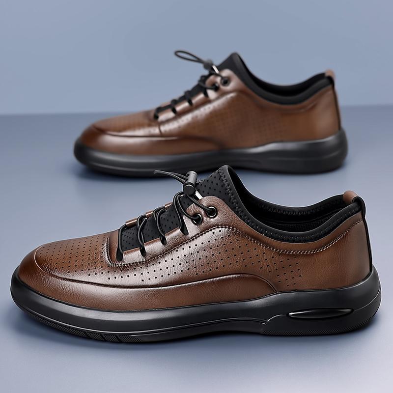 Men's Hollow Leather Shoes Dress Oxford Shoes Classic Lace Up Formal Shoes Wedding Shoes