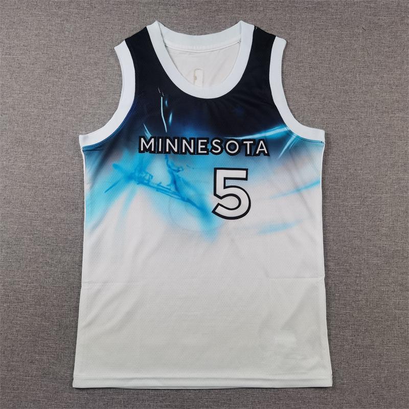 Dětský basketbalový dres Timberwolves #5 Edwards City Edition bílý