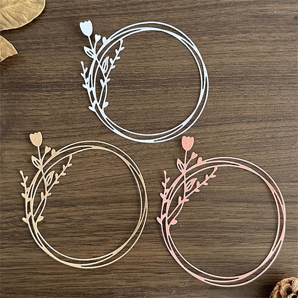 Flower Wreath Cutting Dies for Card Making Scrapbooking Carbon Steel Die Cut Templates Decorative Embossing Paper Dies