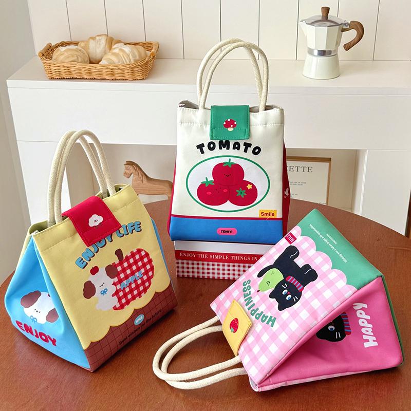 1ks Izolovaná taška na oběd Roztomilá taška na bento Schopný termální nádoba na jídlo Pro kancelářského pracovníka Velkokapacitní taška na oběd pro studenty