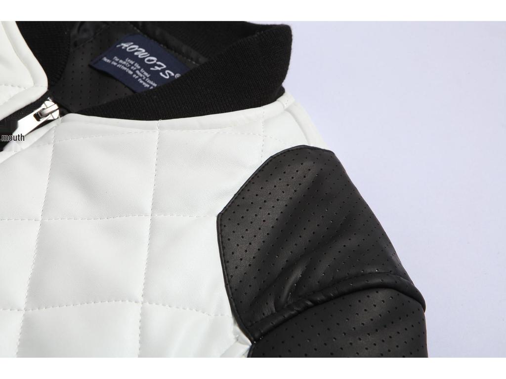 2016 Autumn/Winter Men's European Stand-up Collar Motorcycle Leather Jacket Plus Size Fashion.