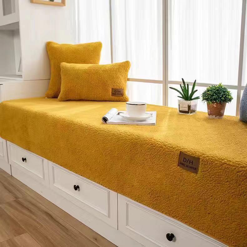Bay Window Mat Window Sill Bedroom Mat Blanket Ins Wind Plush Balcony Mat Light Luxury  New High-End Four-Season Universal