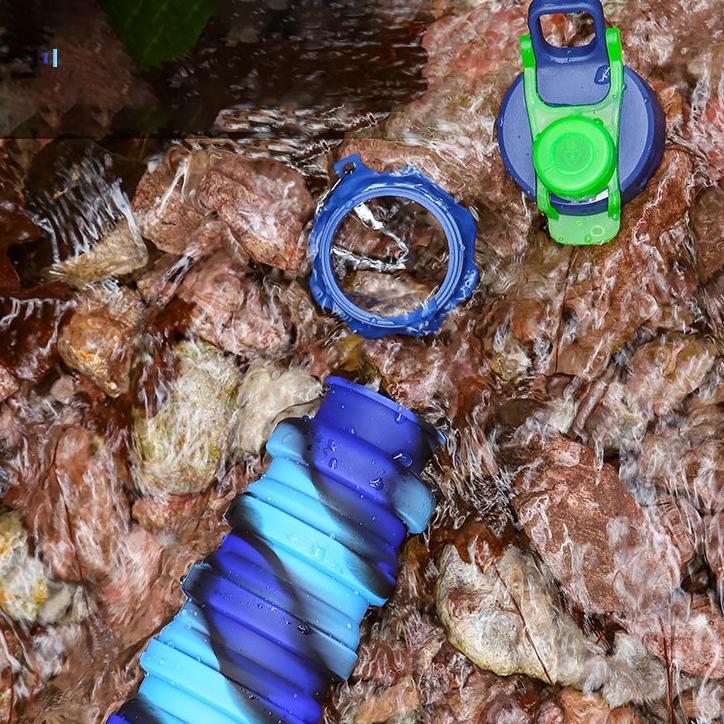 Faltbecher zusammenklappbar teleskopisch Silikon-Wasserflasche tragbar Outdoor-Aktivität Reise Kinderbecher lebensmittelechtes Silikon-Wasserbecher Neueste