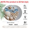 2D Flat, 1pc Round Aluminum Metal Sign Beach Starfish Shells Print Metal Sign, Waterproof & Rustproof, Perfect for Nautical Home, Beach House