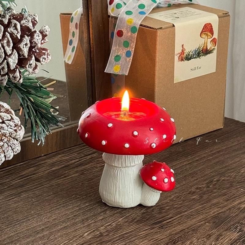 Simulation Small Of Mushroom Home Decoration Candlestick Resin Decoration Crafts