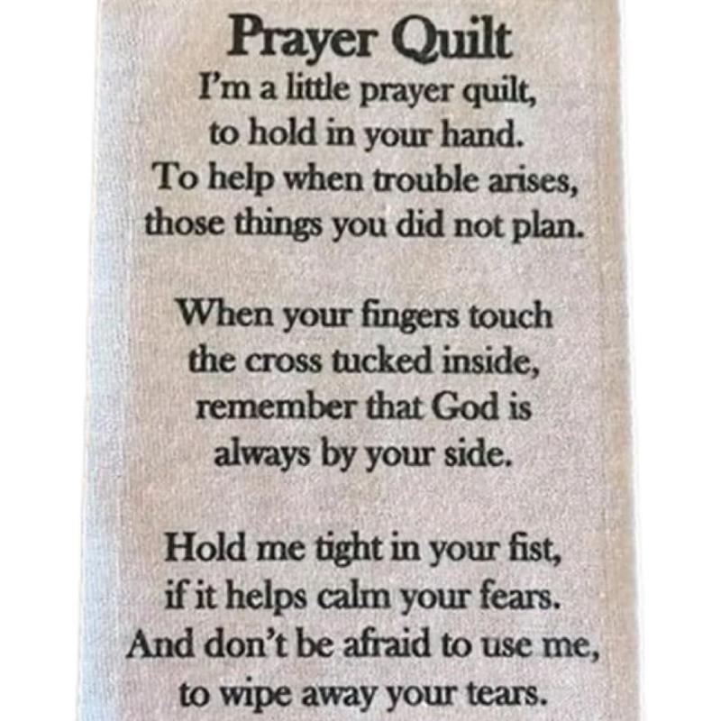 1/5/10Pcs Creative Pocket Prayer Quilt Prayer Gifts Handmade Sew Quilt Symbolism Poems Quilts