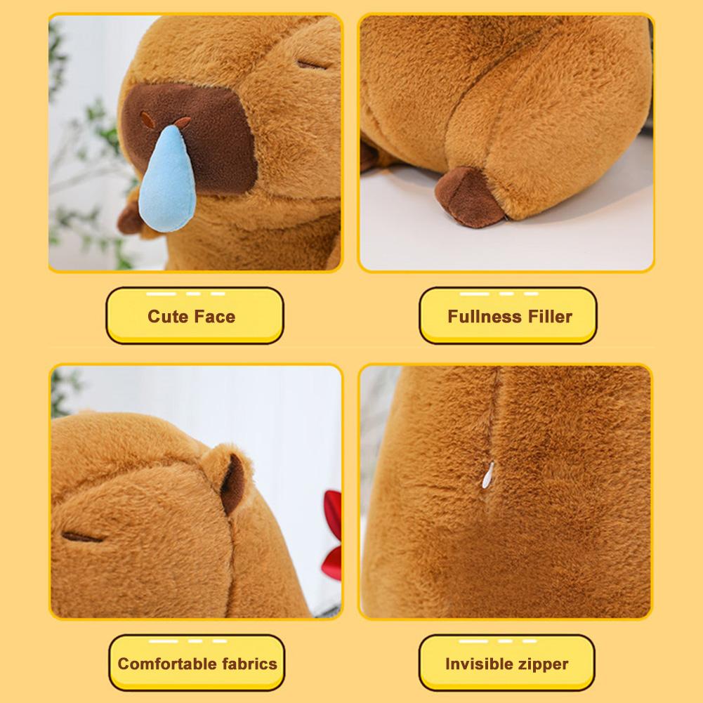 Flauschige Capybara Plüschpuppe Kawaii Capybara mit Schildkröte Stofftier Kuscheltiere Kinder Spielzeug Geburtstagsgeschenk Heimdekoration