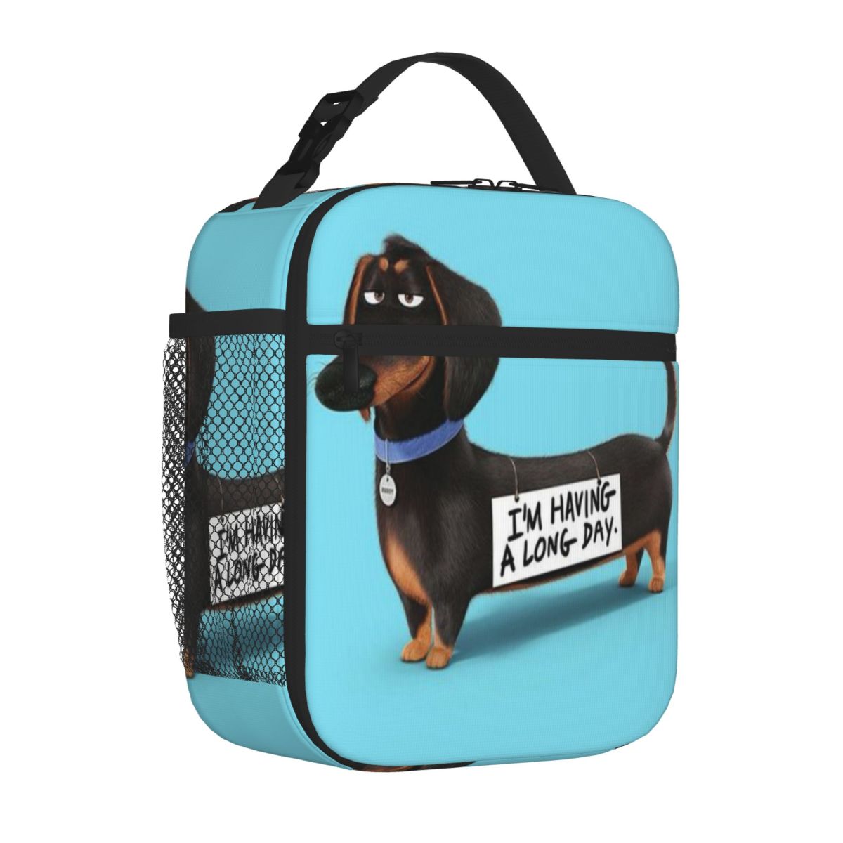 Bestselling Dachshund Dog Funny Pupy Neoprene Texture Insulated Food Bag Car Travel School Lunch Bag One Size