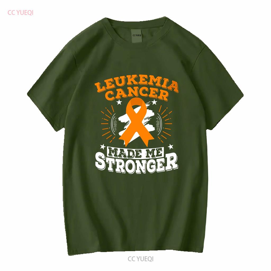 Leukemia Cancer Made Me Stronger T Shirt vintage Washed Breathable streetwear Comfortable Casual Top For Everyday Wear