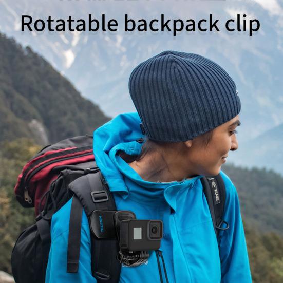 TELESIN Rotatable Sport Camera Clip for GoPro Hero 8/7/6/5/XiaoYi/Osmo Action