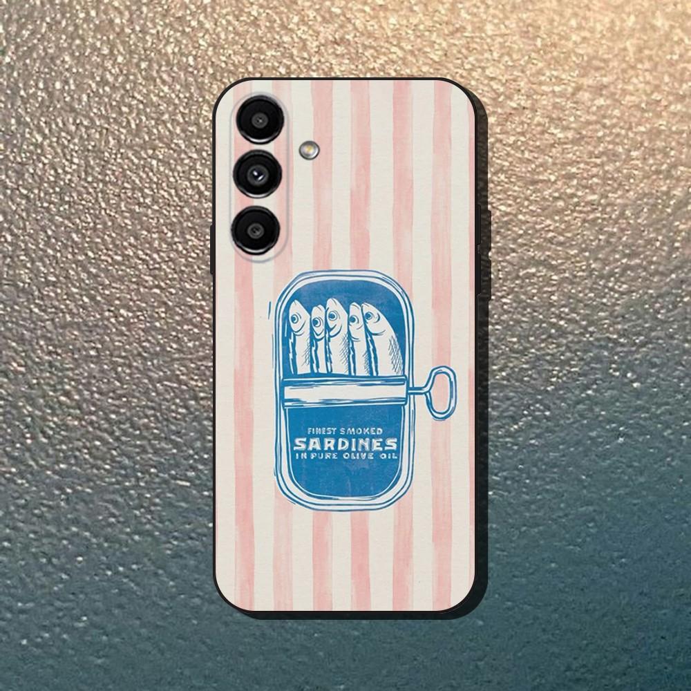 Fish Funny Sardines Phone Case For Samsung Galaxy A13,A21s,A22,A31,A32,A52,A53,A71,A80,Soft Black Shell