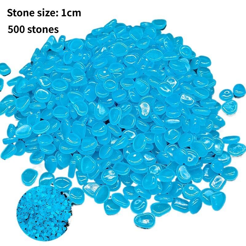 

500 Stones 500stones Luminous Stone Vase Decoration Aquarium Fish Tank Scenery Fluorescent Pebble Garden Home Decor синий