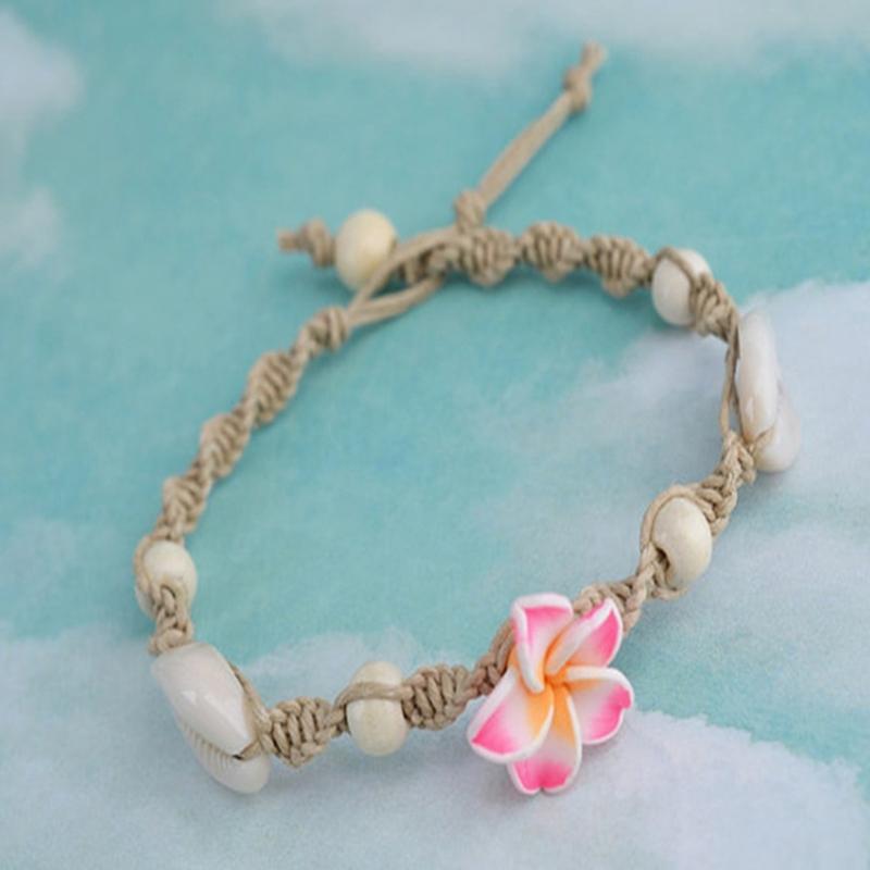 Fashion Shell Anklet Bracelets Beaded Foot Chain Boho Sea Beach Flower Foot Ankle Bracelet for Women and Teen Girls