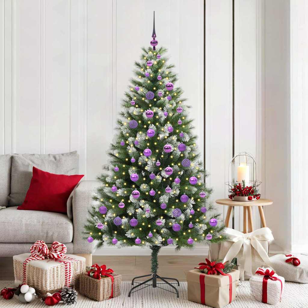 vidaXL Artificial Rotatable Christmas Tree with Flocked Snow