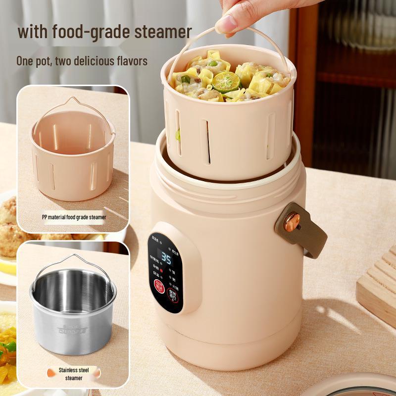 Compact Electric Stew Cup: Portable Non-Stick Hot Pot for Porridge & Soup - Ideal Office Gift