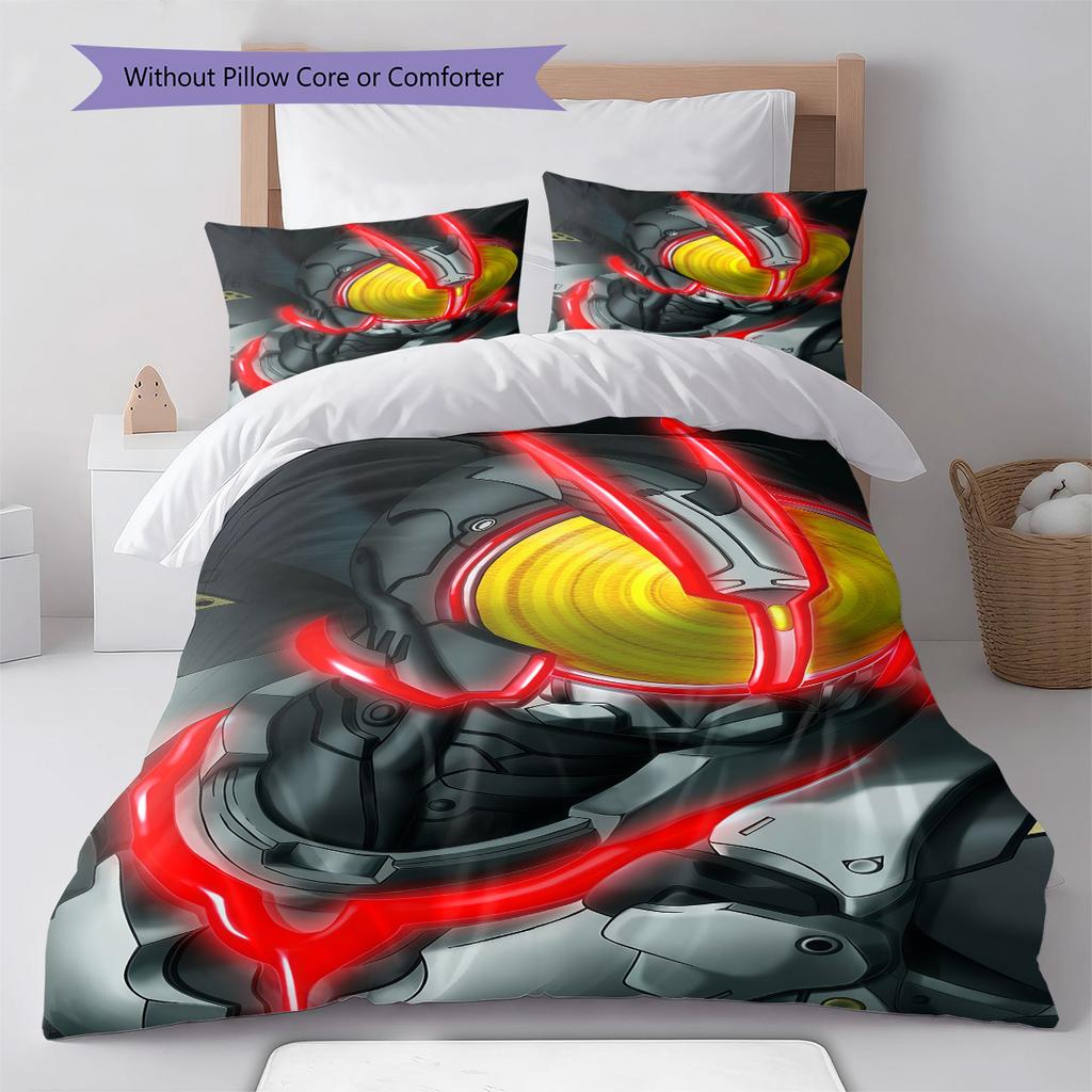 Kamen Rider Close Up Armor Bedding Set Anime Duvet Cover Polyester Soft Bed Linen Set -QJY