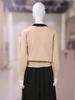 Le shop Tie Neck Color Block Button-up Long Sleeve Knit Cardigan TQ2KC327