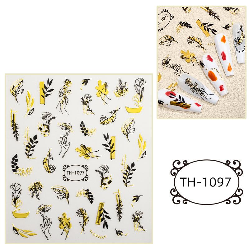 Hot Stamping Nail Stickers, Waterproof, Laser Design, DIY Nail Stickers, Nail Decoration, Nail Stickers, Party Decoration