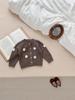 Embroidered Flower Knit Cardigan for Baby Girls, Wave Point Style, Thickened for Autumn and Winter