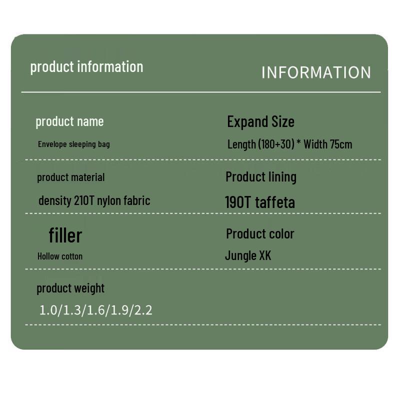 An Jiuxing Thickened Envelope Camouflage Sleeping Bag