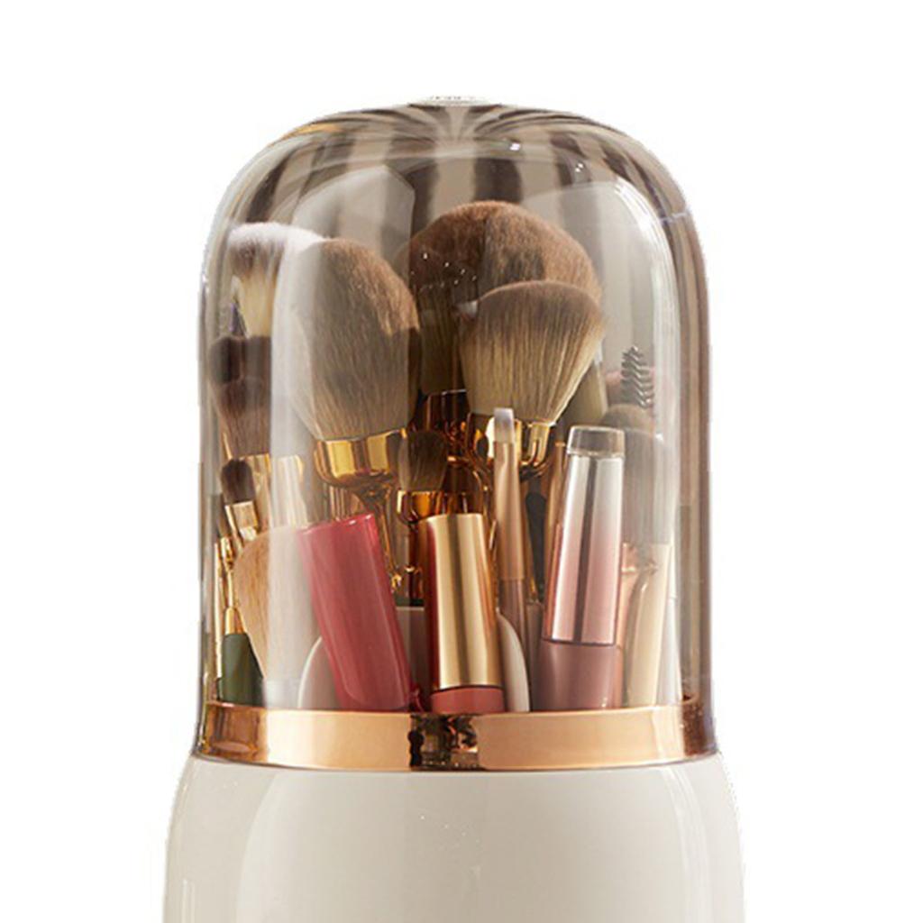 Makeup Brush Holder Multifunctional Brush Organizer Home Rotating Dustproof Cosmetic Make Up