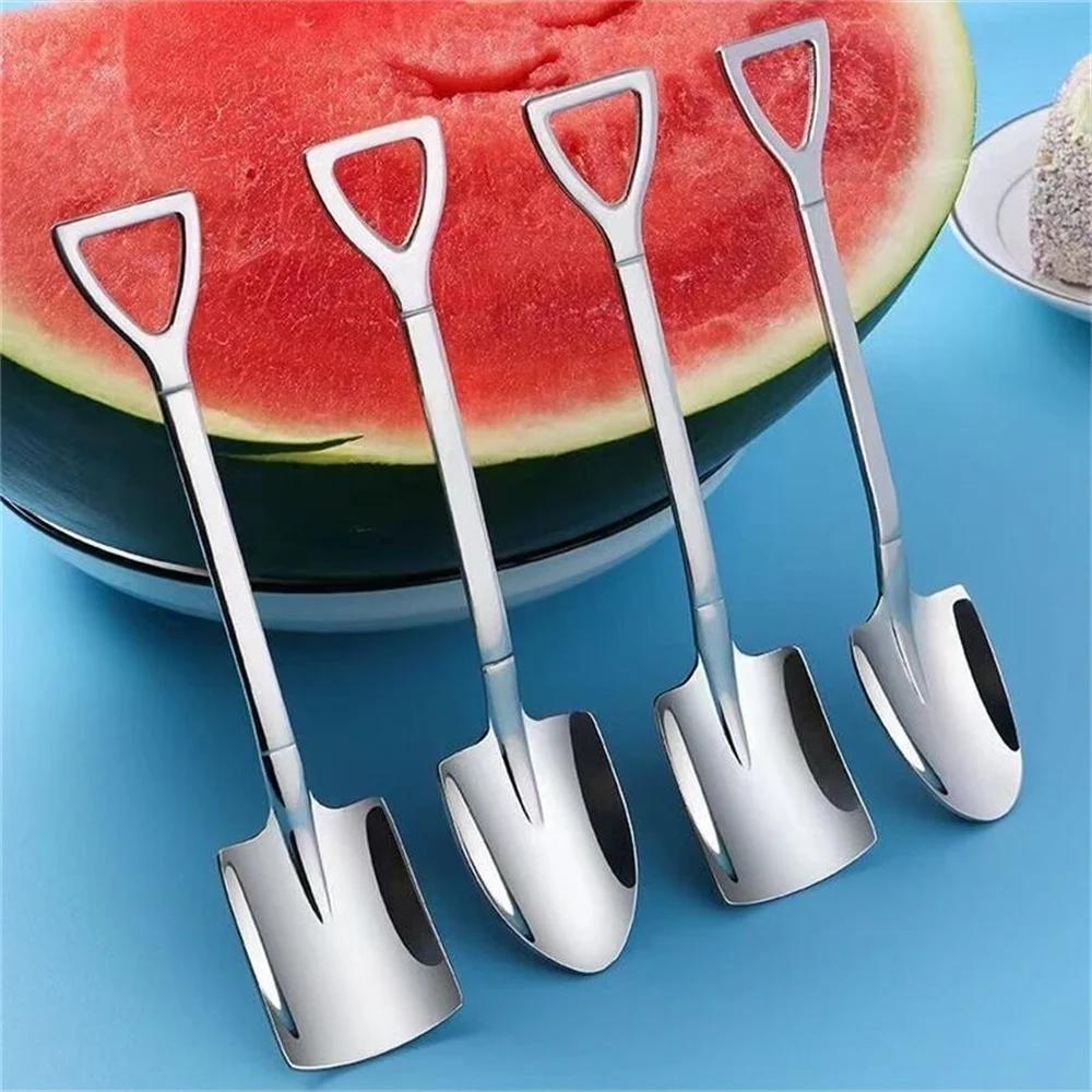 2PCS Square Shovel Stainless steel Watermelon Spoon Shovel Spoon Household Creative Dessert Watermelon Spoon Cute Shovel