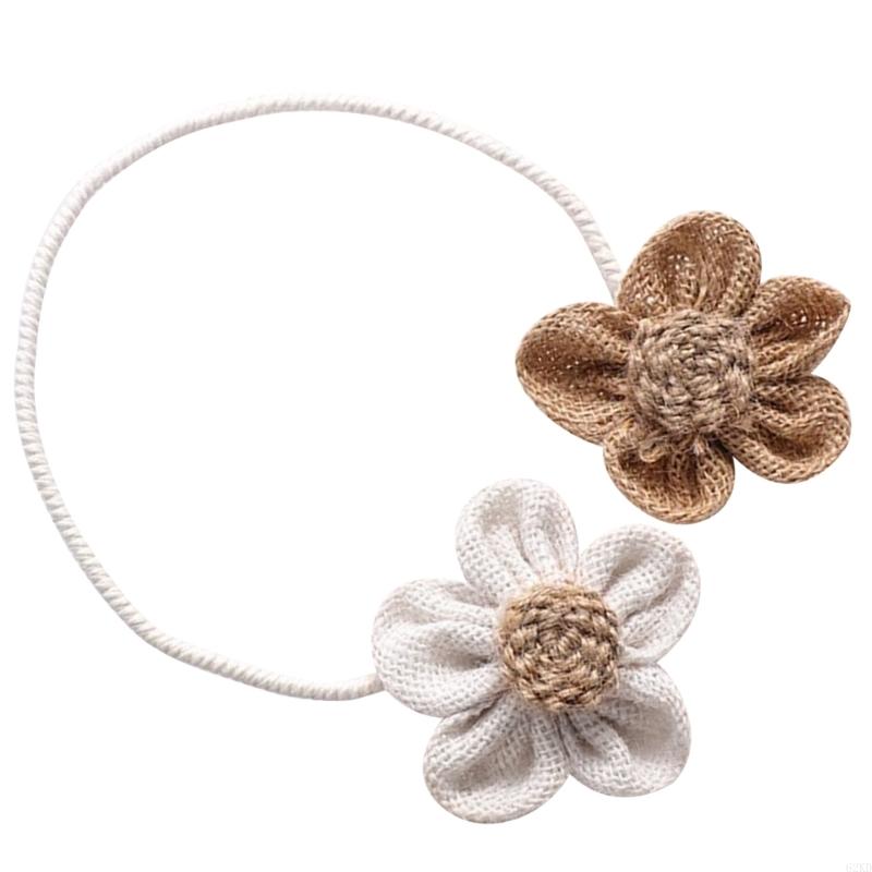 62KD 2 Pack Bohemian Flower Curtain Tieback Japanese Decorative Curtain Drapes Holdbacks Drapery Holder Clip Home Decorations