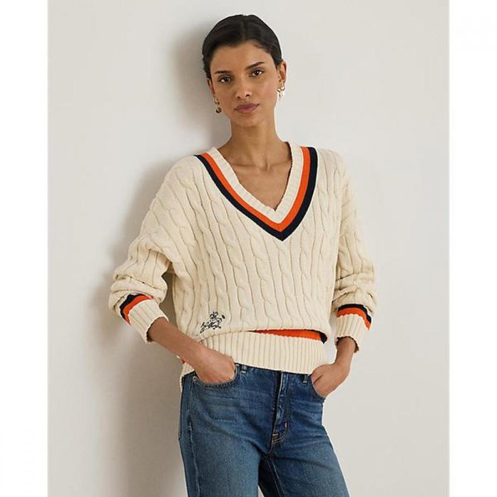 Lauren Ralph Lauren Cable Knit Cotton Cricket Sweater Wmlrswes6820884101 M