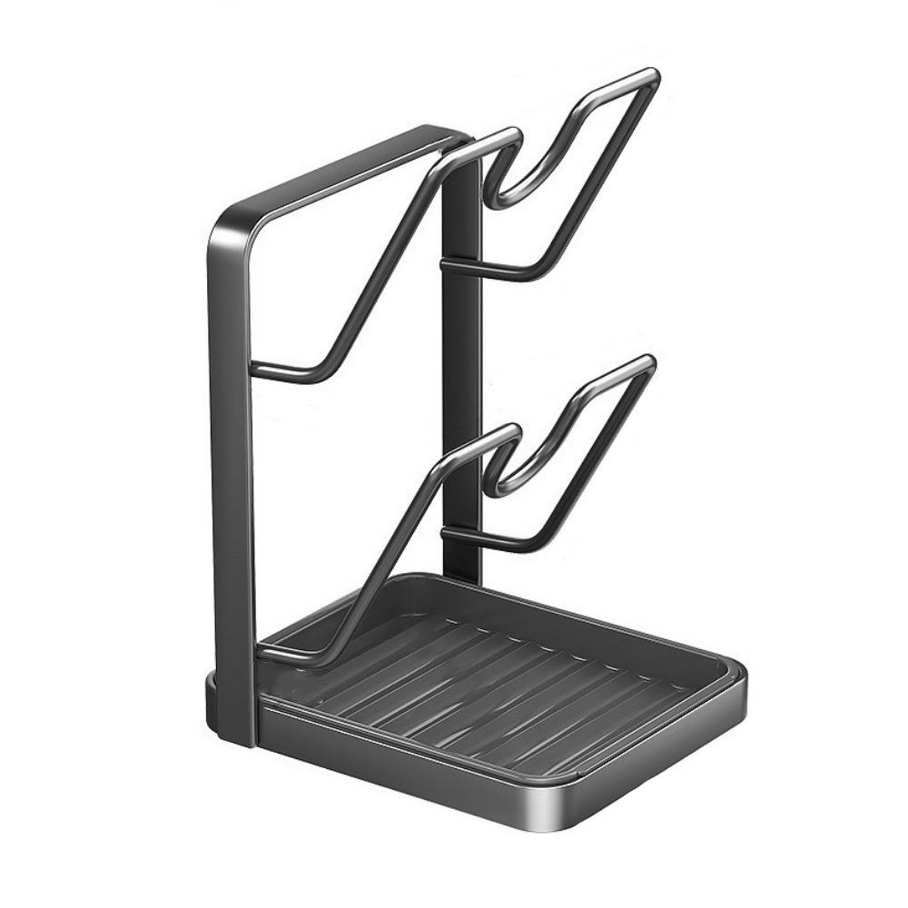 Space Saving Double Layers Pot Lid Rack No Drill Cooking Utensil Holder Pot Lid Organizer Kitchen