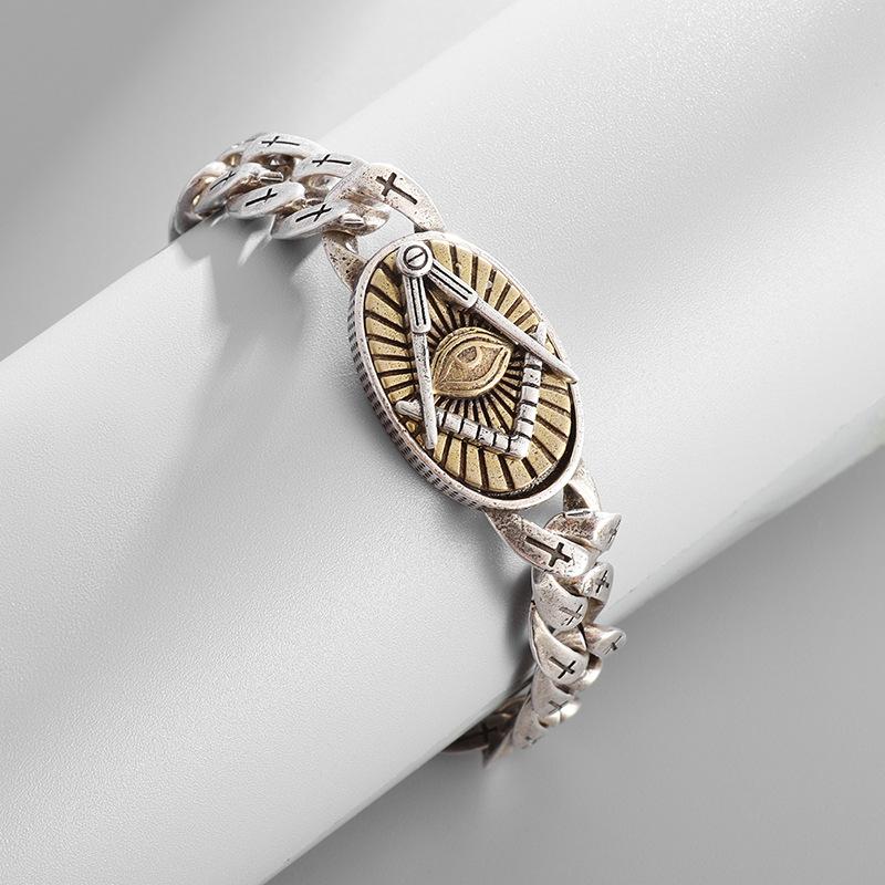 Oeil d'Horus Dieu Voyant Tout Tendance Homme Bracelet Personnel Croix Motif Phénix Totem