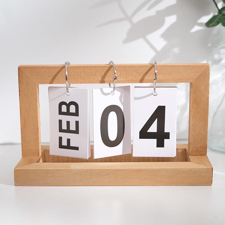 Nordic Minimalist Wooden Desk Calendar and Ornaments