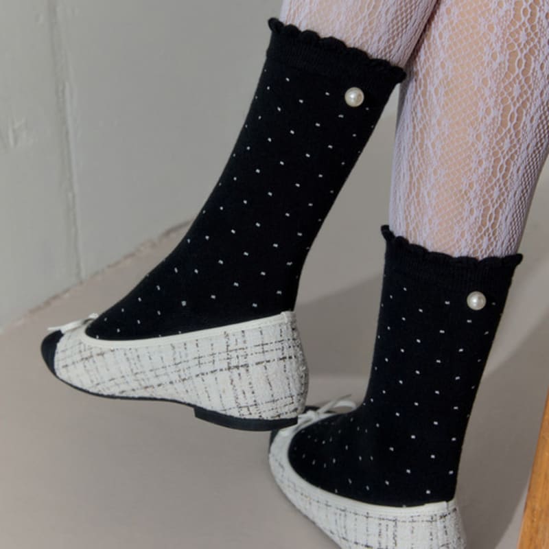 

SOCKS APPEAL pearl silver dot black M