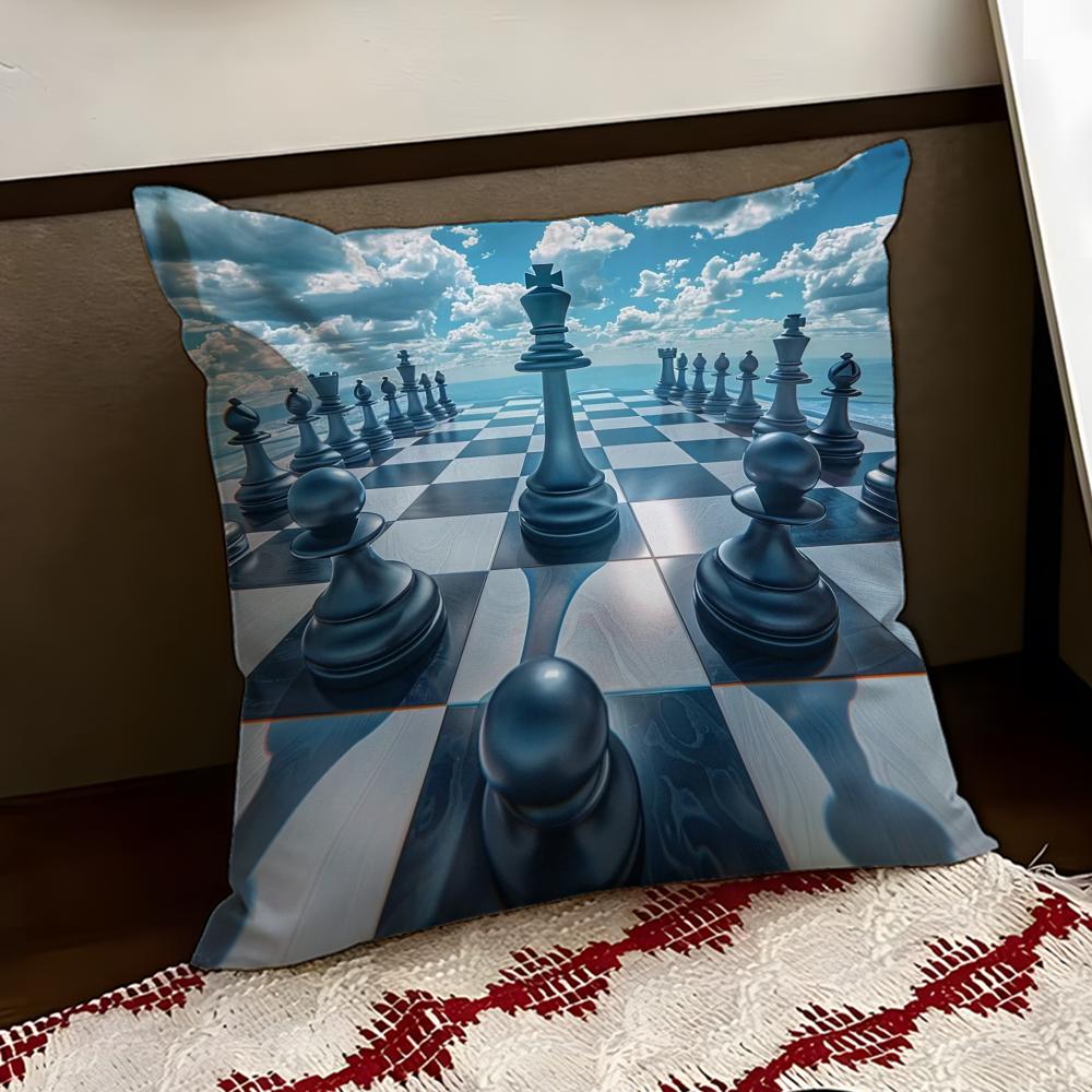 Classic Chess Cushion Cover Reversible Soft Durable Pillow Cover Home  Car MultiScene Use for Daily Comfort