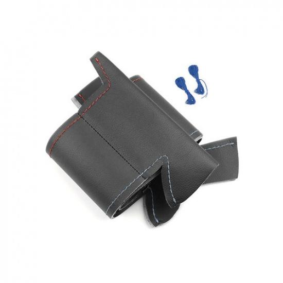 Red-Blue Line Steering Wheel Leather Cover For BMW 5 Series F10 F11 2013-2017