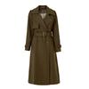 Neuer schlichter Wind Südöl Herbst und Winter Gürtelmantel Hohe Qualität Langer doppelreihiger Trenchcoat Trendiges Khaki