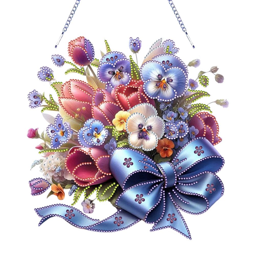 Acrylic Special Shape Flowers 5D DIY Diamond Painting Dots Pendant Rhinestone Diamond Art Pendants Diamond Painting Ornaments