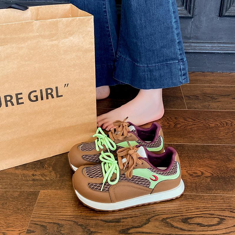 Retro Versatile Sports Forrest Gump Shoes Women's Shoes 2025 New Autumn Breathable Casual Shoes Mesh Flat-bottomed German Training Shoes