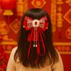 Red Bow Ribbon Hair Clip Tassel Hanfu Hair Ornamen Cute New Year Hairpin  Braid