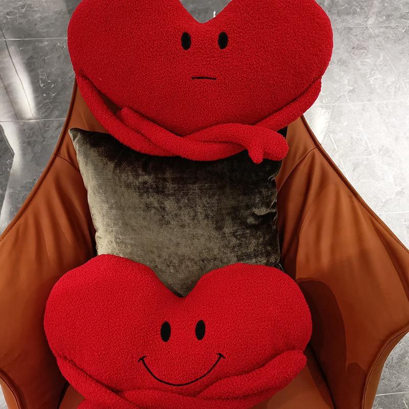 Healing Red Love Arm Lover Pillow Sofa Cushion Backrest Pillow Plush Toy Doll Birthday Gift Plush Coat Material